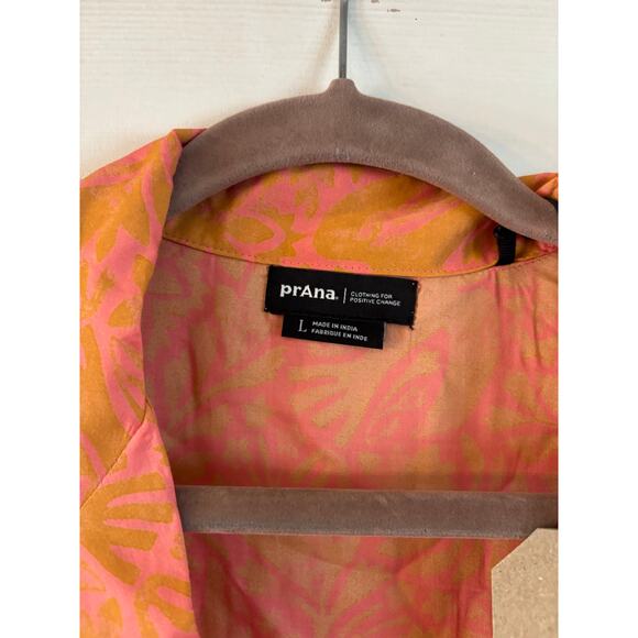 Prana Women’s Iguala Button Up Top Shirt Cropped Fresca Floral Size L NWT - Picture 6 of 6
